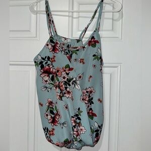 Blue Floral Print Top